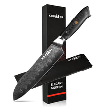 Load image into Gallery viewer, Kegani Chef Knife, 8 Inch Damascus Chefs Knife-Japanese VG10 Super Steel Hammered - G10 Handle Kitchen Knife - Classic Series Ti Amo I love you
