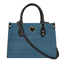 Load image into Gallery viewer, Ti Amo I love you - Exclusive Brand - Denim Blue Bayoux - Luxury Womens PU Tote Bag - Black Straps
