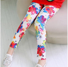 Load image into Gallery viewer, Kids Girls Leggings Spring Summer Flower Printed Children Trousers Girl Casual Pencil Pants Cute Toddler Leggings Ti Amo I love you
