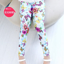 Load image into Gallery viewer, Kids Girls Leggings Spring Summer Flower Printed Children Trousers Girl Casual Pencil Pants Cute Toddler Leggings Ti Amo I love you
