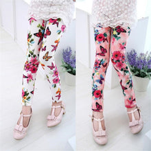 Load image into Gallery viewer, Kids Girls Leggings Spring Summer Flower Printed Children Trousers Girl Casual Pencil Pants Cute Toddler Leggings Ti Amo I love you
