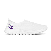 Load image into Gallery viewer, Ti Amo I love you - Exclusive Brand  - White - Double Purple Heart - Women&#39;s Mesh Running Shoes
