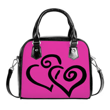 Load image into Gallery viewer, Ti Amo I love you - Exclusive Brand - Frostbite - Double Black Heart -  Shoulder Handbag
