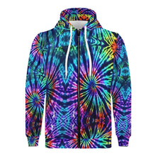 Load image into Gallery viewer, Ti Amo I love you - Exclusive Brand  - Women&#39;s Rainbiw Tie-Dye - Zipper Hoodie
