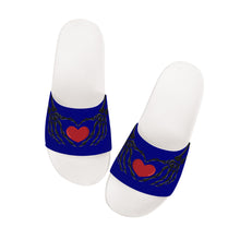 Load image into Gallery viewer, Ti Amo I love you - Exclusive Brand - Navy - Skeleton Hands with Heart -  Slide Sandals - White Soles
