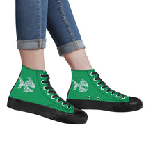 Load image into Gallery viewer, Ti Amo I love you - Exclusive Brand - Shamrock Green - Angry Fish - High Top Canvas Shoes - Black  Soles
