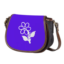 Load image into Gallery viewer, Ti Amo I love you - Exclusive Brand  - Dark Purple - White Daisy - Saddle Bag
