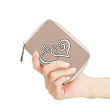 Load image into Gallery viewer, Ti Amo I love you - Exclusive Brand - Rodeo Dust 2 - Double White Heart - PU Leather -  Zipper Card Holder
