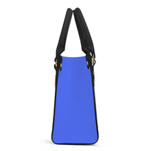 Load image into Gallery viewer, Ti Amo I love you - Exclusive Brand - Neon Blue - Luxury Womens PU Tote Bag - Black Straps
