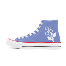 Load image into Gallery viewer, Ti Amo I love you - Exclusive Brand - Mood Mode - White Daisy - High Top Canvas Shoes - White  Soles
