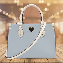 Load image into Gallery viewer, Ti Amo I love you - Exclusive Brand - Periwinkle Grey - Luxury Womens PU Tote Bag - Cream Straps
