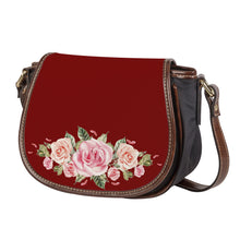 Load image into Gallery viewer, Ti Amo I love you - Exclusive Brand - Dark Burgundy - Roses - Saddle Bag
