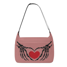 Load image into Gallery viewer, Ti Amo I love you - Exclusive Brand - Old Rose - Skeleton Heart Hands  -  Journey Computer Shoulder Bag
