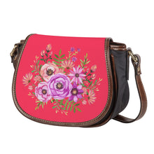 Load image into Gallery viewer, Ti Amo I love you - Exclusive Brand - Radical Red - Floral Bouquet -  Saddle Bag
