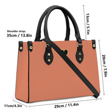 Load image into Gallery viewer, Ti Amo I love you - Exclusive Brand - Orange Salmon - Luxury Womens PU Tote Bag - Black Straps
