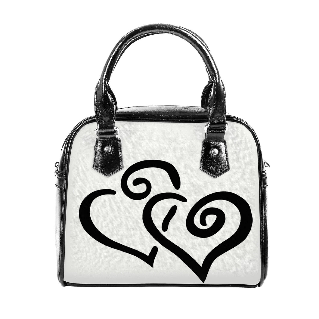 Ti Amo I love you - Exclusive Brand  - Cararra - Double Black Heart -  Shoulder Handbag