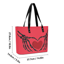 Load image into Gallery viewer, Ti Amo I love you - Exclusive Brand - Red Pink -Skeleton Hands with Heart  - Women&#39;s PU Leather Handbag
