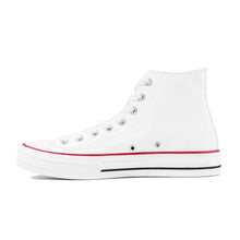 Load image into Gallery viewer, Ti Amo I love you - Exclusive Brand - White - Black Heart - High Top Canvas Shoes - White  Soles
