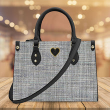 Load image into Gallery viewer, Ti Amo I love you - Exclusive Brand - Silver Chalice Tweed - Luxury Womens PU Tote Bag - Black Straps
