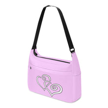 Load image into Gallery viewer, Ti Amo I love you - Exclusive Brand - Pastel Sugar Chic - Double White Heart - Journey Computer Shoulder Bag
