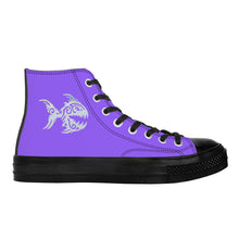 Load image into Gallery viewer, Ti Amo I love you - Exclusive Brand - Heliotrope 3 - Angry Fish - High Top Canvas Shoes - Black  Soles
