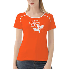 Load image into Gallery viewer, Ti Amo I love you - Exclusive Brand  - Orange - White Daisy - Women&#39;s T shirt
