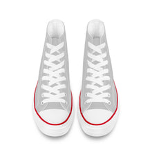 Load image into Gallery viewer, Ti Amo I love you - Exclusive Brand - Silver - White Daisy - High Top Canvas Shoes - White  Soles
