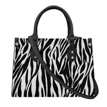 Load image into Gallery viewer, Ti Amo I love you - Exclusive Brand - Black &amp; White - Zebra - Luxury Womens PU Tote Bag - Black Straps
