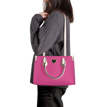 Load image into Gallery viewer, Ti Amo I love you - Exclusive Brand - Raspberry Rose - Luxury Womens PU Tote Bag - Cream Straps
