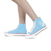 Load image into Gallery viewer, Ti Amo I love you - Exclusive Brand - Sail 2 - White Daisy - High Top Canvas Shoes - White  Soles
