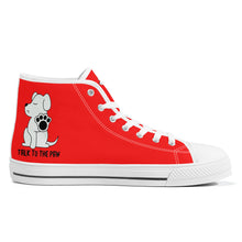 Load image into Gallery viewer, Ti Amo I love you  - Exclusive Brand - Red - TALK TO THE PAW -  High-Top Canvas Shoes - White Soles
