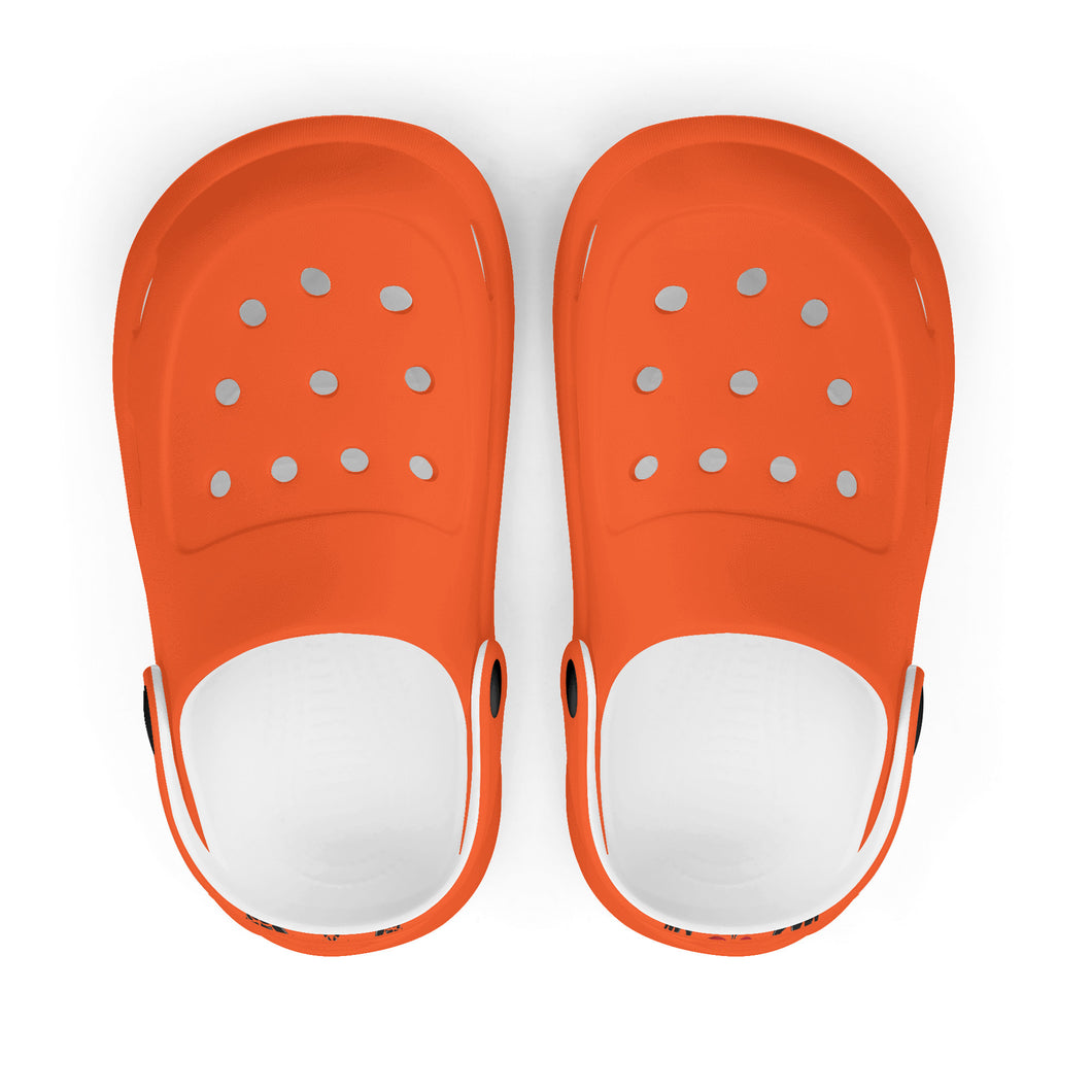 Ti Amo I love you - Exclusive Brand - Orange - Skeleton Hands with Heart - Kid's Casual Clogs - Approx Ages 4 to 8 Years