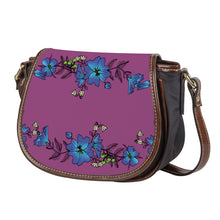 Load image into Gallery viewer, Ti Amo I love you - Exclusive Brand - Cannon Pink - Blue Floral - Saddle Bag
