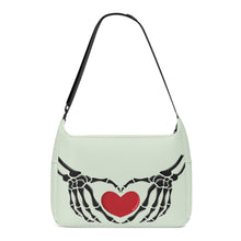 Load image into Gallery viewer, Ti Amo I love you - Exclusive Brand - Periglacial Blue - Skeleton Heart Hands  -  Journey Computer Shoulder Bag
