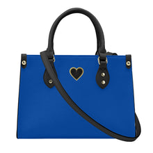 Load image into Gallery viewer, Ti Amo I love you - Exclusive Brand - Dark Blue - Luxury Womens PU Tote Bag - Black Straps
