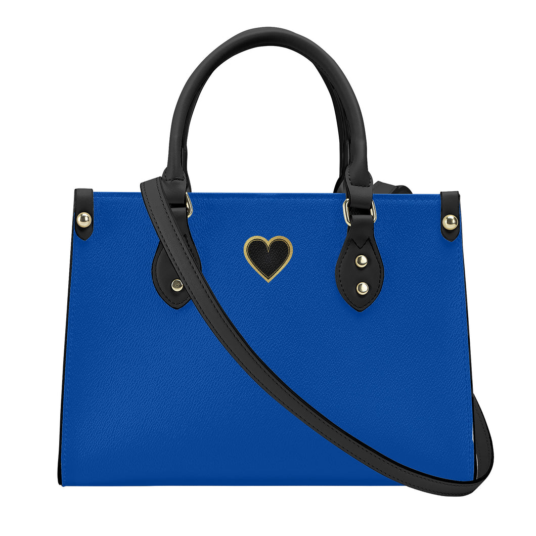 Ti Amo I love you - Exclusive Brand - Dark Blue - Luxury Womens PU Tote Bag - Black Straps