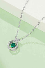 Load image into Gallery viewer, Lab-Grown Emerald Pendant Necklace Ti Amo I love you
