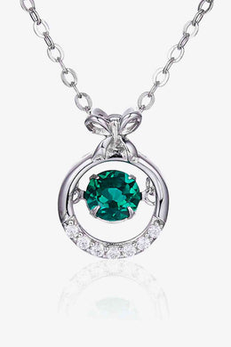 Lab-Grown Emerald Pendant Necklace Ti Amo I love you