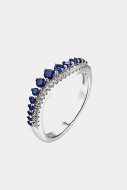 Lab-Grown Sapphire 925 Sterling Silver Rings Ti Amo I love you