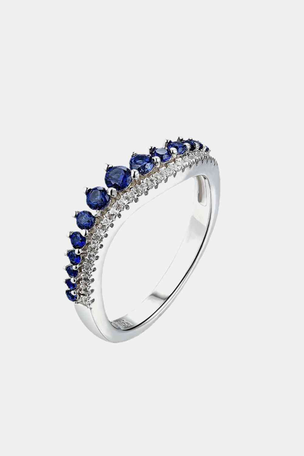 Lab-Grown Sapphire 925 Sterling Silver Rings Ti Amo I love you