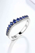 Load image into Gallery viewer, Lab-Grown Sapphire 925 Sterling Silver Rings Ti Amo I love you
