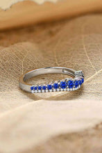 Load image into Gallery viewer, Lab-Grown Sapphire 925 Sterling Silver Rings Ti Amo I love you
