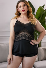 Load image into Gallery viewer, Lace Insert Plus Size Pajamas Set Ti Amo I love you
