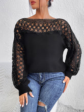 Load image into Gallery viewer, Lace Trim Boat Neck Knit Top - Sizes S-L Ti Amo I love you
