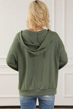 Load image into Gallery viewer, Lace-Up Exposed Seam Hoodie with Pocket Ti Amo I love you
