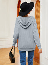 Load image into Gallery viewer, Lace-Up Long Sleeve Hoodie Ti Amo I love you
