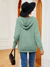 Load image into Gallery viewer, Lace-Up Long Sleeve Hoodie Ti Amo I love you
