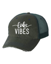 Load image into Gallery viewer, Lake Vibes Embroidered Trucker Hat Ti Amo I love you
