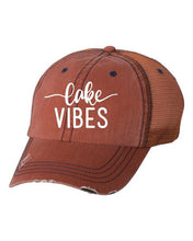 Load image into Gallery viewer, Lake Vibes Embroidered Trucker Hat Ti Amo I love you
