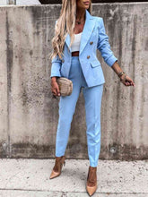 Load image into Gallery viewer, Lapel Collar Long Sleeve Blazer and Pants Set Ti Amo I love you
